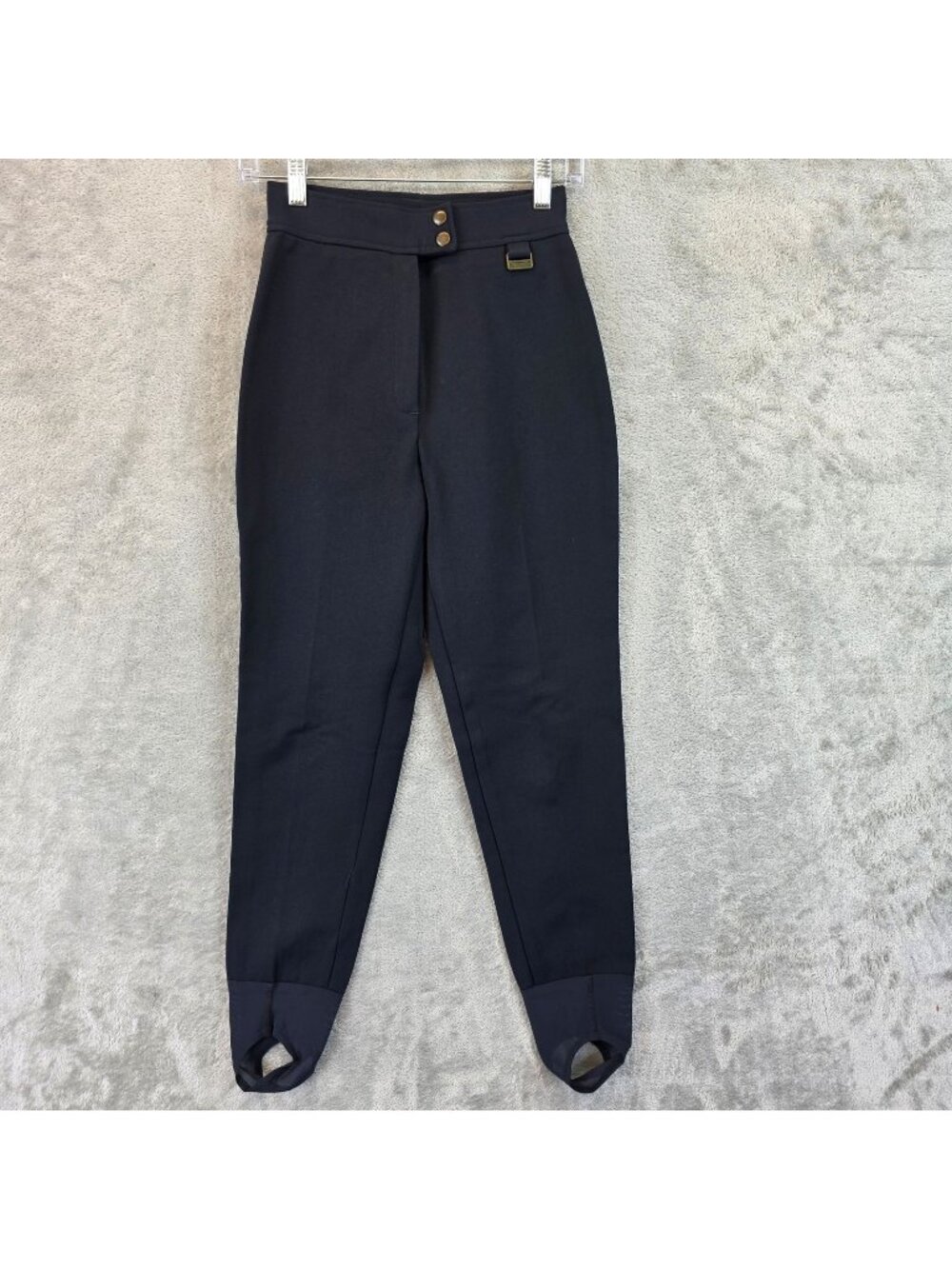 Vintage Edelweiss Snow Pants Womens 6 Black High Rise Stirrup Ski Made USA